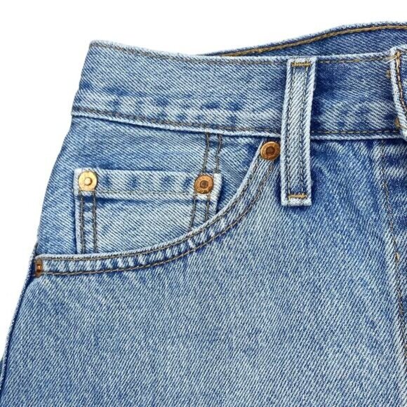 LEVI'S Denim Cut Off Button Front Mini Skirt Sz 24 - Picture 5 of 9